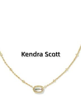 Mini Elisa Gold Satellite Short Pendant Necklace in Dichroic Glass